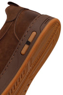 Male Brown Lace-Up Nubuck Leather Sneaker | Derimod