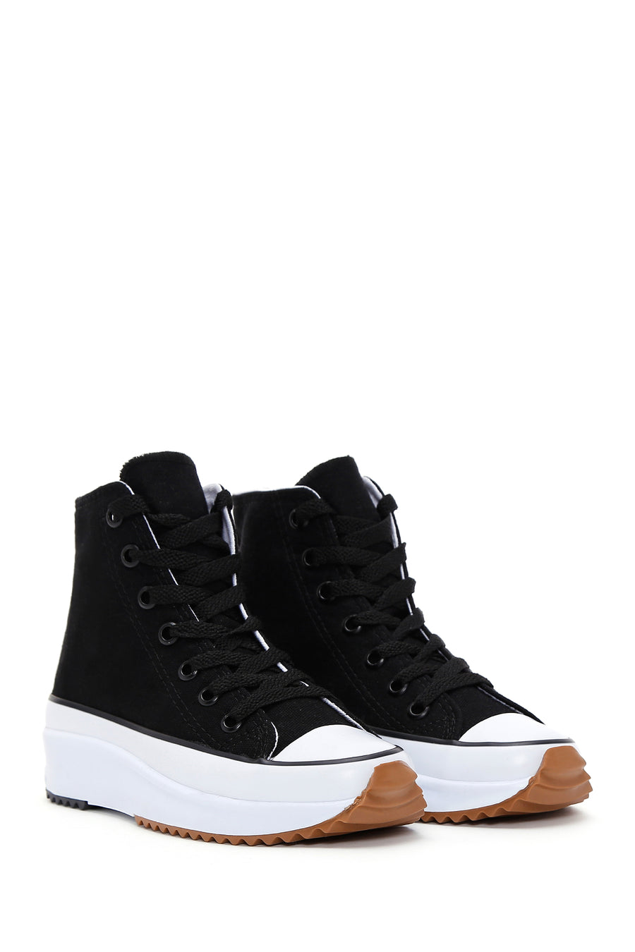 Women's Black Thick Sole High Top Sneaker