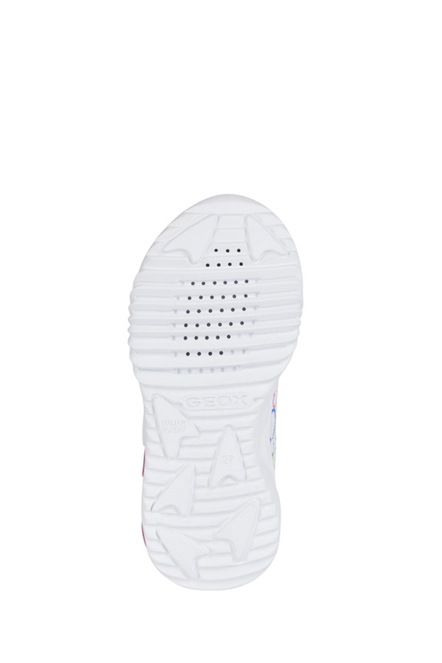 Geox Girl White Assister Strap Leather Sneaker