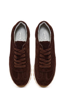 Women's Brown Lace-up Suede Leather Sneaker | Derimod