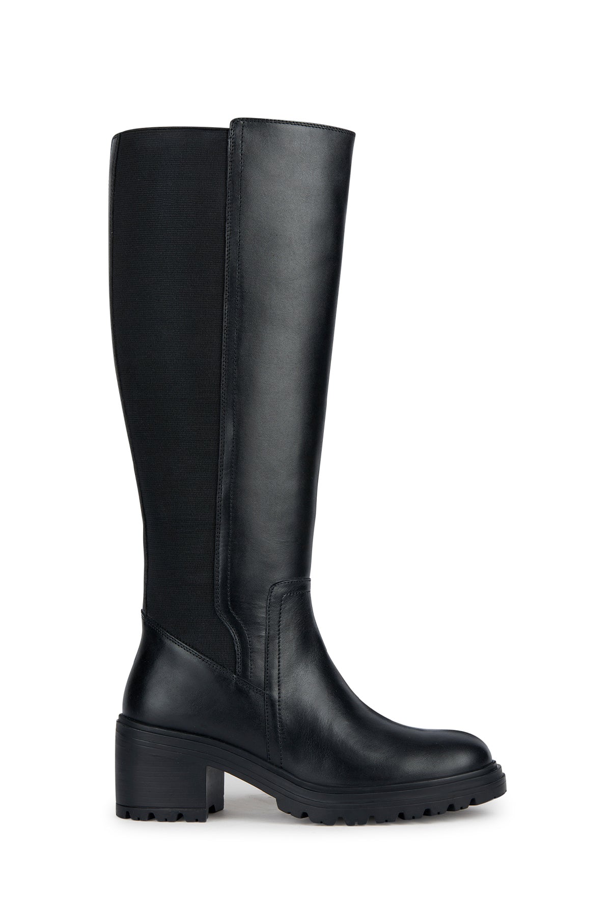 Geox Women's Black Leather Heeled Boots D36QCE00043C9999 | Derimod