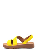 Women's Yellow Casual Flat Sandals | Derimod