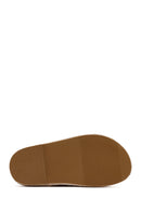 Women's Beige Thick Soled Knitted Slippers | Derimod