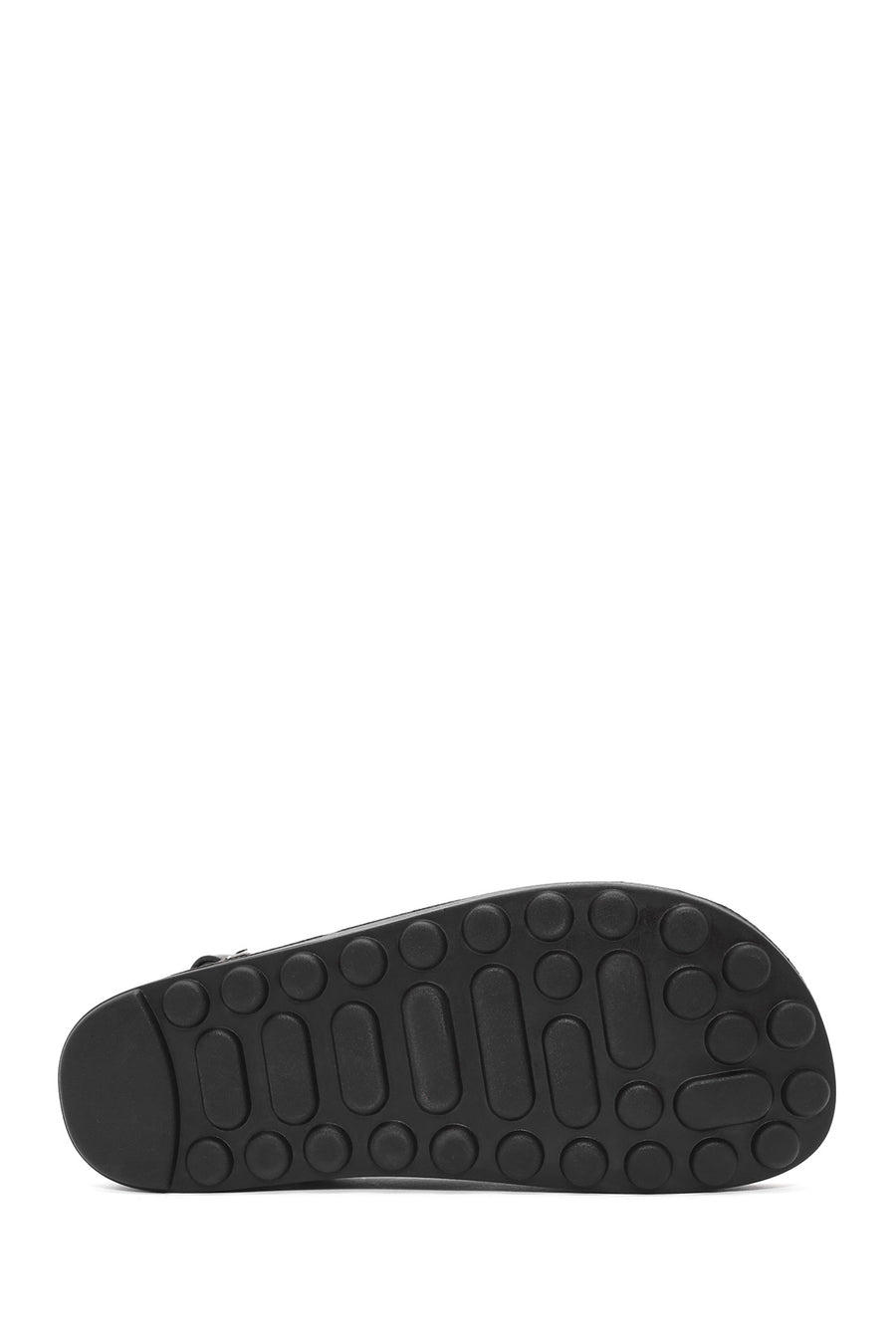 Women's Black Thick-Soled Metallic Sandals