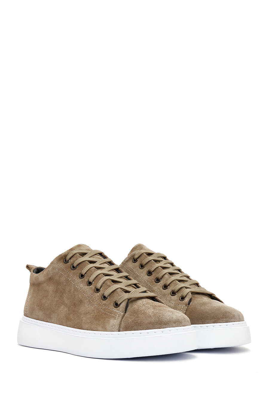 Men's Mink Lace-Up Suede Leather Sneaker