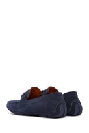 Men's Navy Blue Suede Leather Casual Loafer | Derimod