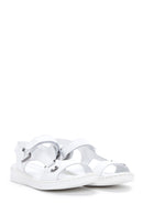 Women's White Ankle Strap Leather Comfort Sandals | Derimod