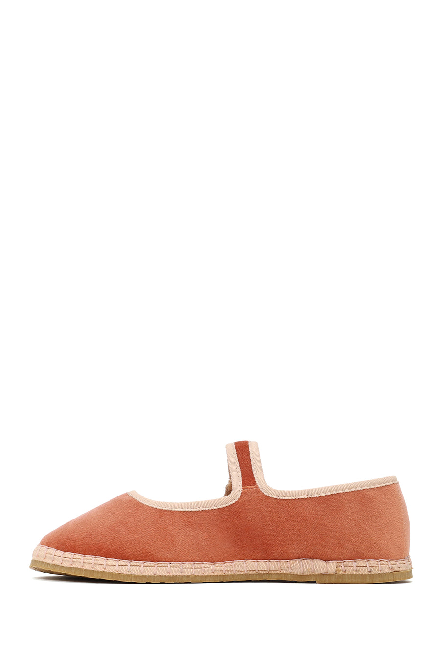Woman Powder Buckled Fabric Mary Jane Ballerine flats