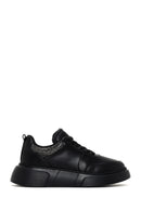 Women's Black Thick Soled Stone Sneaker | Derimod