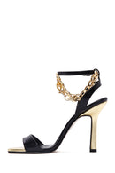 Kadın Siyah Bilekten Bağlamalı Topuklu Sandalet | Derimod