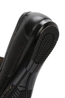 Men's Black Printed Leather Casual Loafer | Derimod