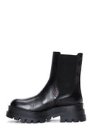 Women's Black Leather Thick Soled Chelsea Boots | Derimod