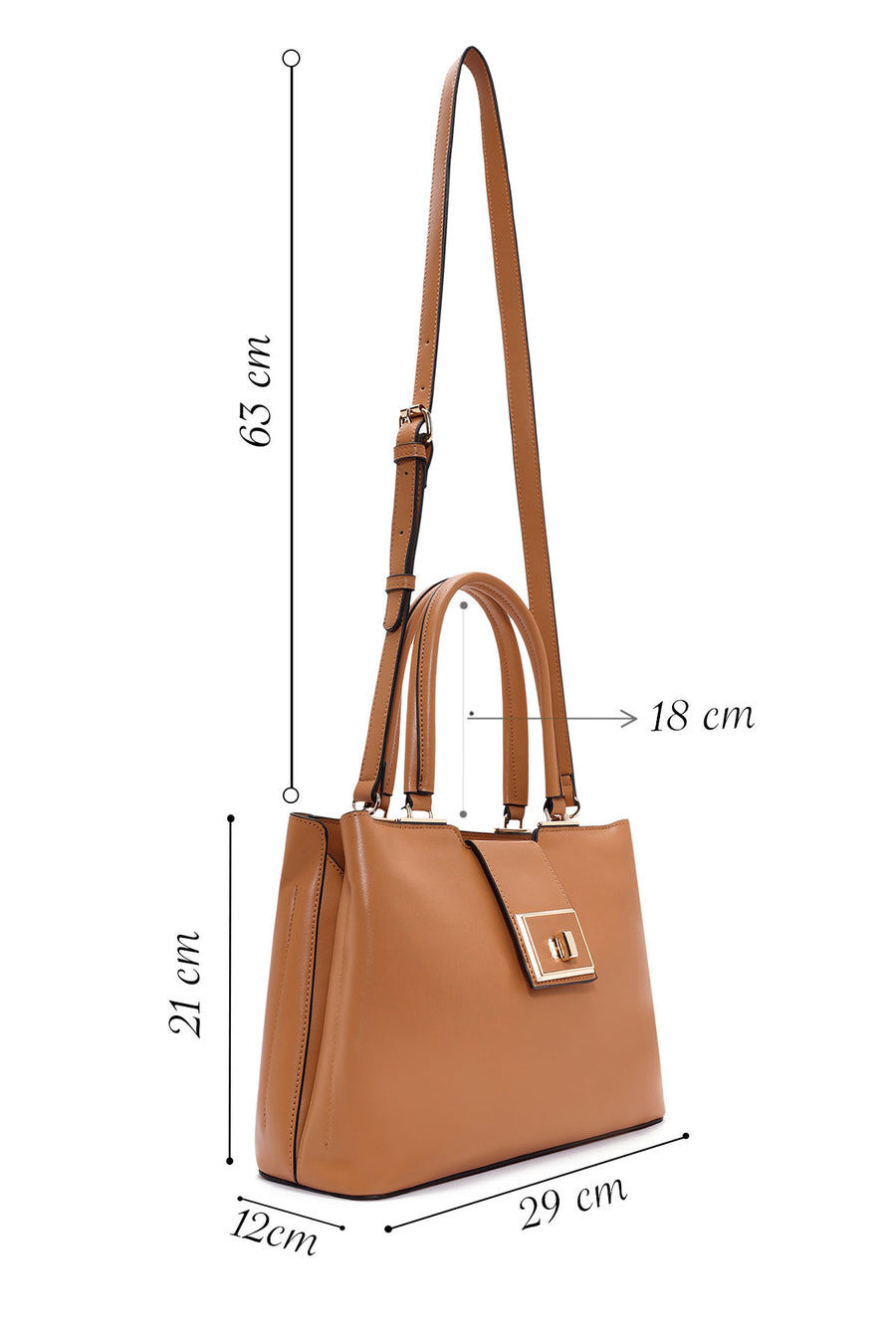 Women's Tan Long Strap Shoulder Bag