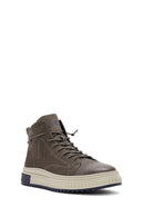 Men's Mink Zippered Nubuck Leather Sports Boots | Derimod