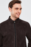 Clint Men's Brown Suede Double-Sided Leather Jacket | Derimod