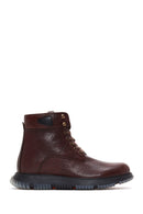 Men's Brown Leather Zippered Casual Boots | Derimod