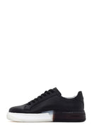 Men's Black Thick Soled Leather Sneaker | Derimod