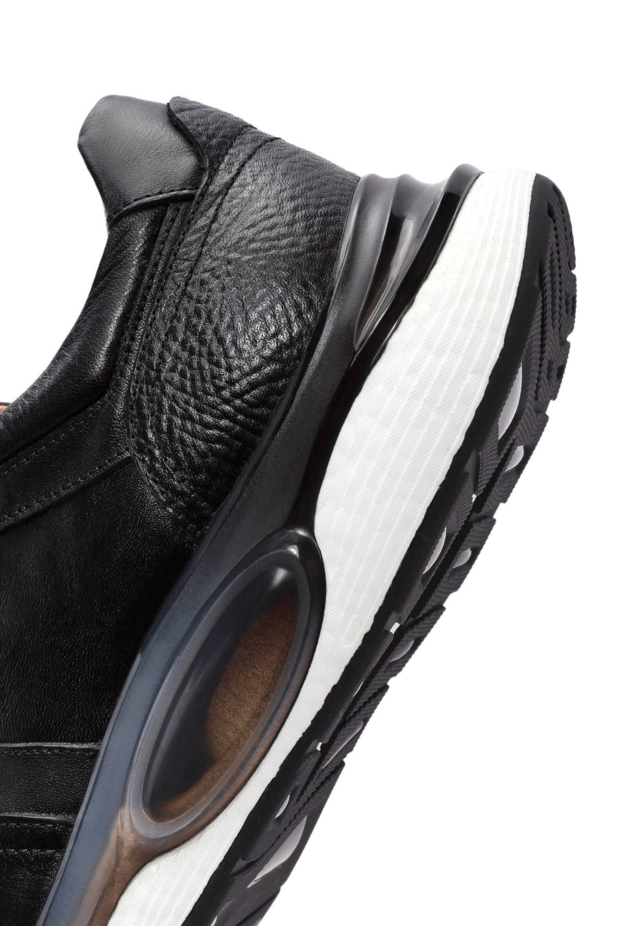 Men's Black Lace-up Leather Sneaker