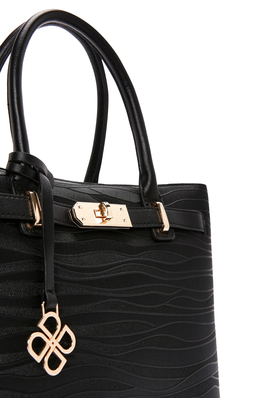 Woman Black Long Strap Printed Shoulder Bag