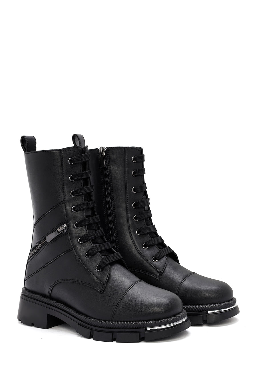 Women's Black Zippered Boots