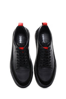 Men's Black Leather Thick Soled Sneaker | Derimod