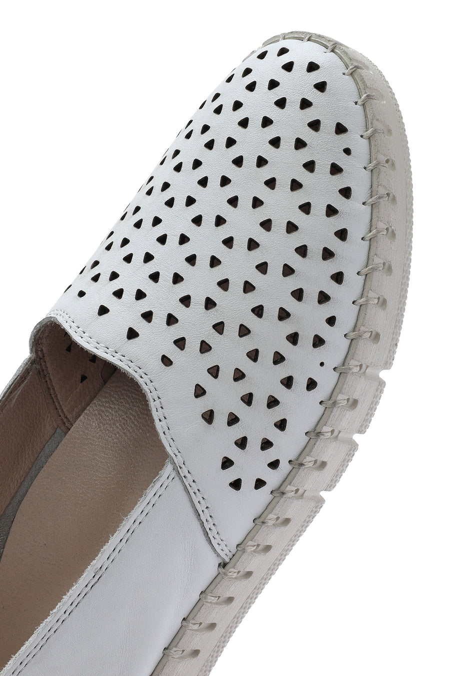 Women's White Leather Comfort Loafer