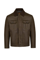 Explorer Male Green Suede Leather Jacket | Derimod