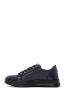 Men's Navy Blue Leather Sneaker | Derimod