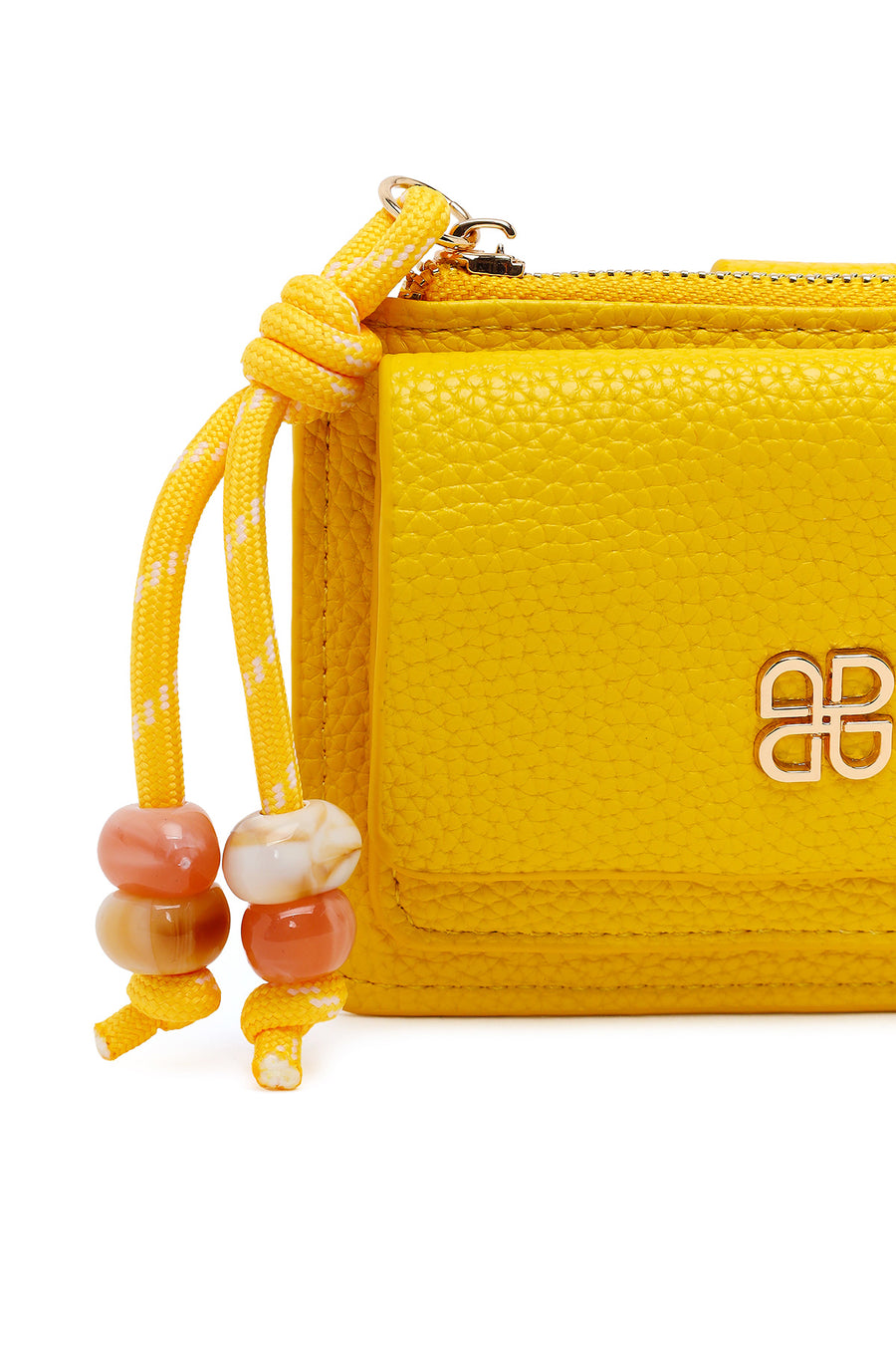 Woman Yellow Charm Card Holder
