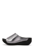 Women's Gray Thick Soled Comfort Slippers | Derimod