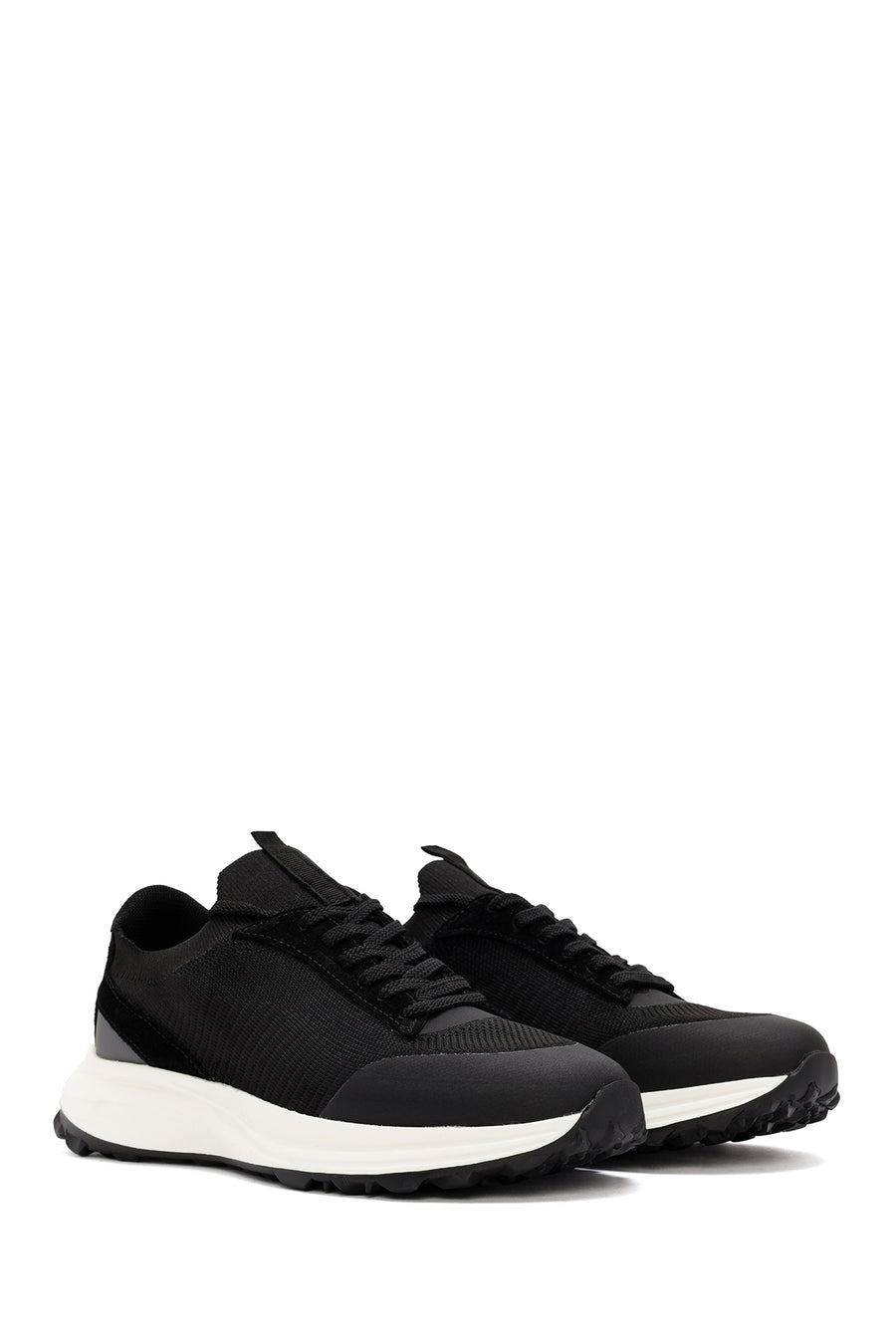 Derimod Zero Men's Black Lace-Up Thick Soled Fabric Sneaker