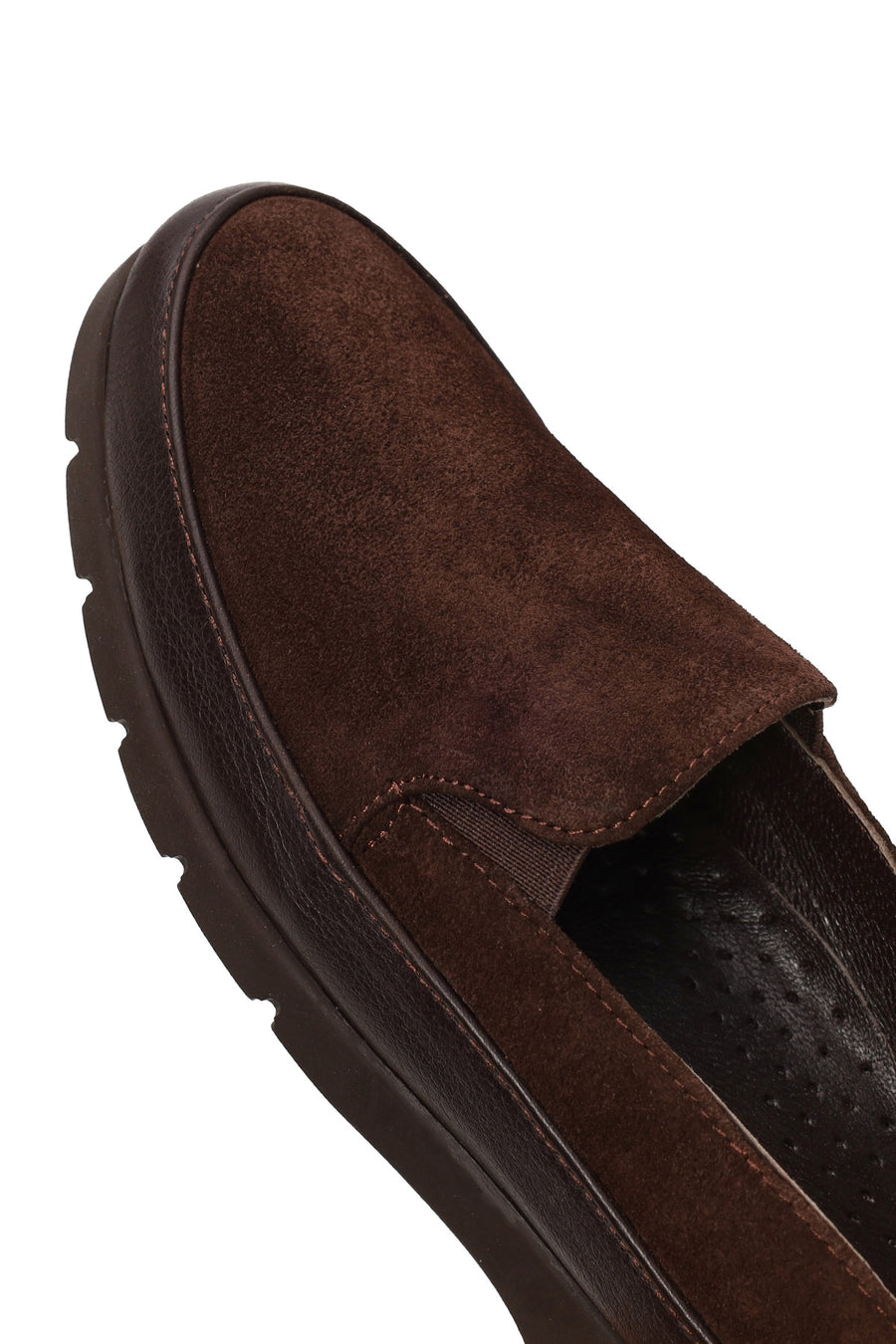 Kadın Kahverengi Süet Deri Konfor Loafer
