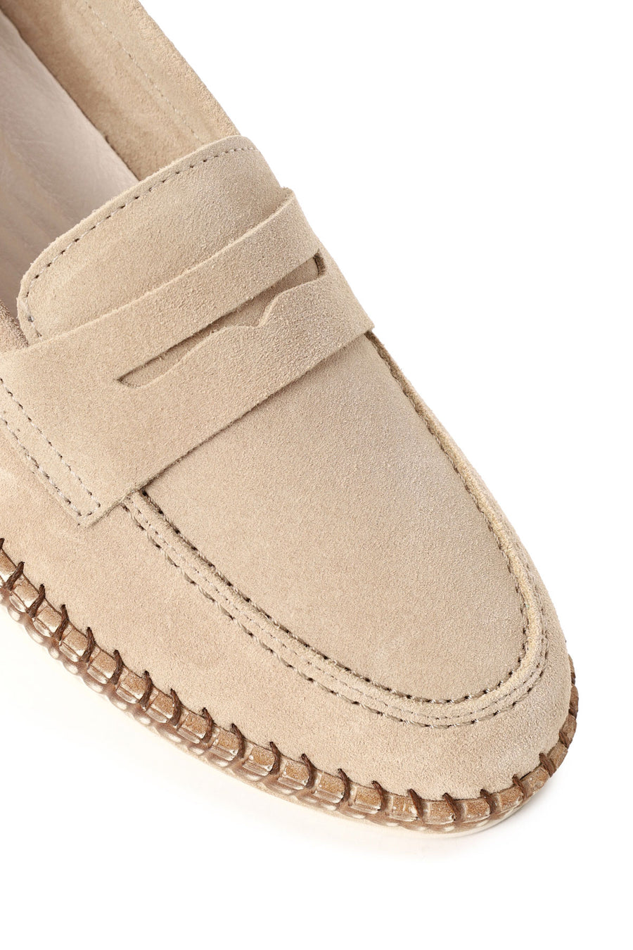 Woman Beige Suede Loafer