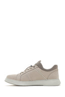 Men's Beige Lace-Up Nubuck Leather Sneaker | Derimod