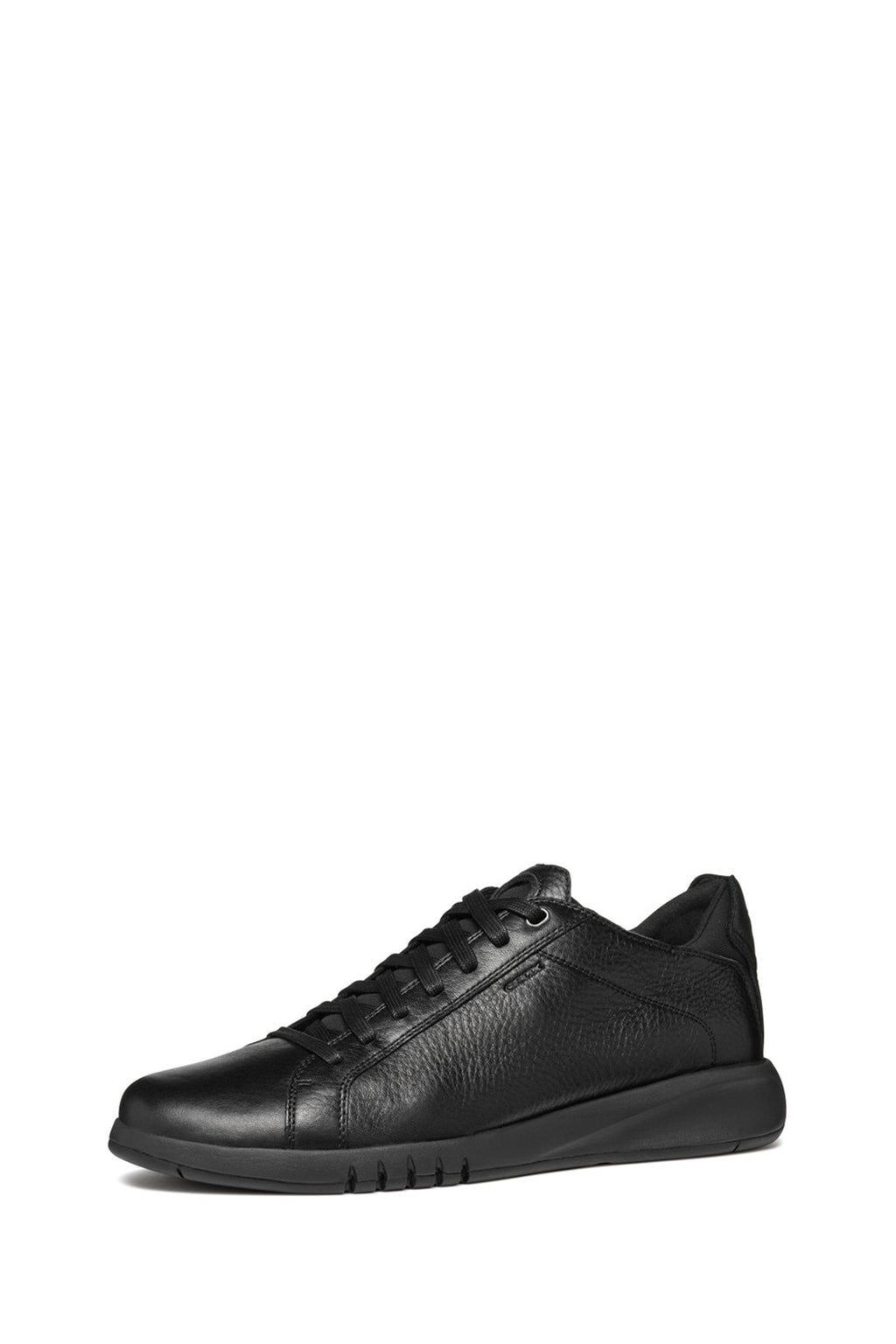 Geox Erkek Siyah U Aerantis A - Tumb Bağcıklı Deri Sneaker