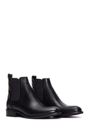 Women's Black Leather Chelsea Boots | Derimod