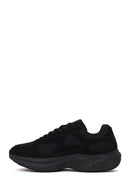 Erkek Siyah Bağcıklı Kalın Tabanlı Kumaş Sneaker | Derimod