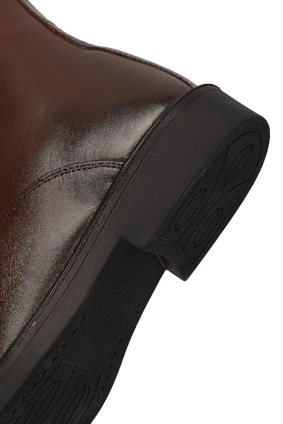 Men's Brown Zippered Leather Casual Boots
