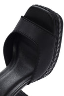 Women's Black Ankle Buckle Platform High Thick Heel Sandals | Derimod