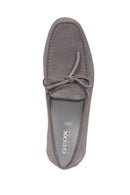 Geox Men's Gray U Ascanio Suede Leather Casual Loafer | Derimod