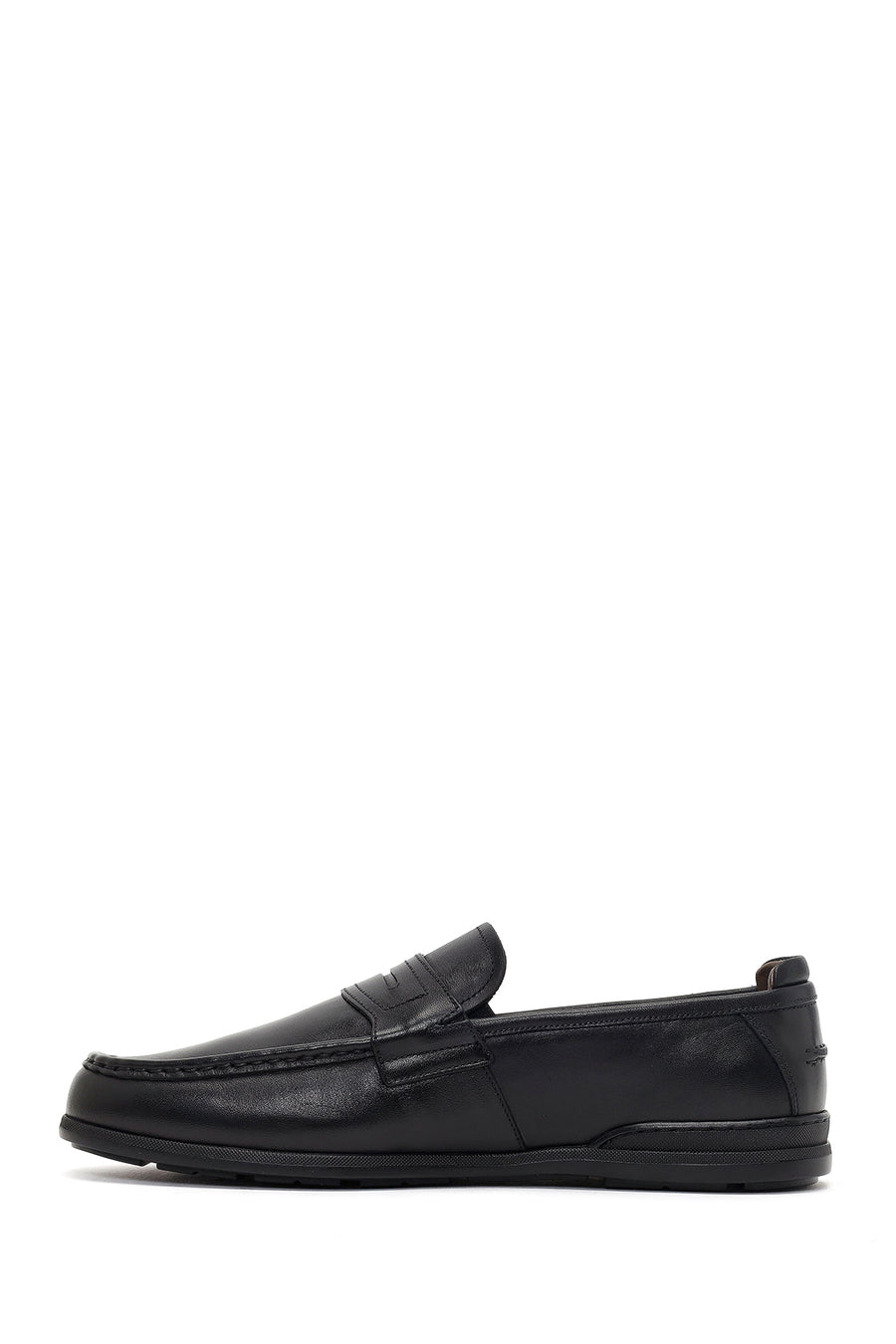 Men's Black Leather Casual Loafer
