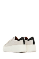 Women's Beige Leather Thick Soled Sneaker | Derimod