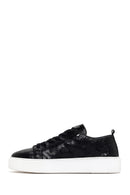 Men's Black Lace-up Thick-Sole Leather Sneaker | Derimod