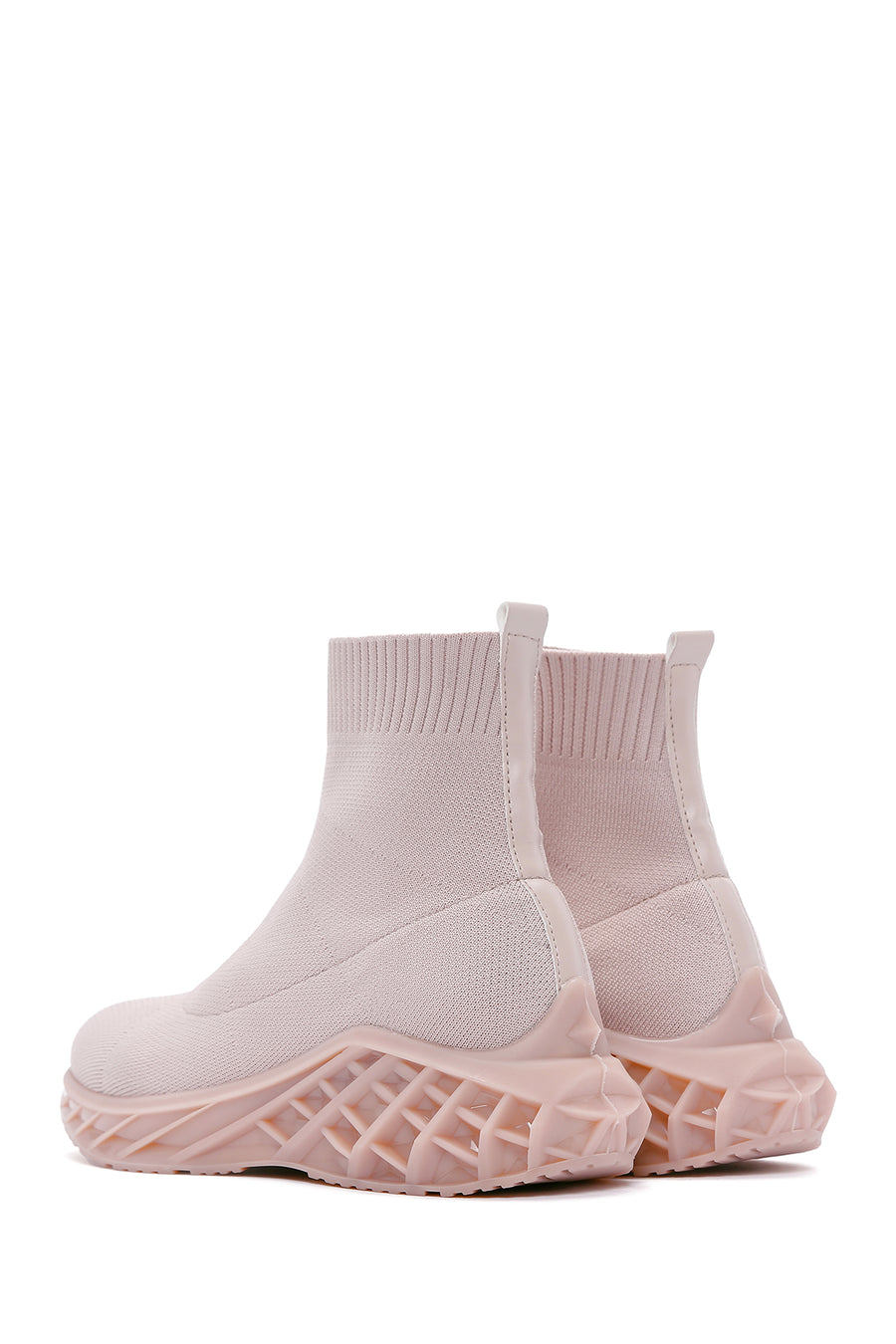 Women's Beige Thick Soled High Top Sneaker