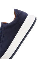 Men's Navy Blue Suede Leather Thick Soled Sneaker | Derimod