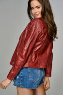 Bravo Women's Leather Jacket | Derimod