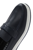 Erkek Lacivert Deri Loafer | Derimod