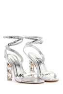 Women's Silver Ankle Strap High Heel Sandals | Derimod