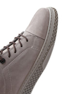 Men's Gray Nubuck Leather Sock Sneaker | Derimod