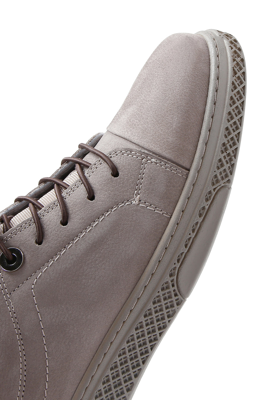 Erkek Gri Nubuk Deri Çoraplı Sneaker